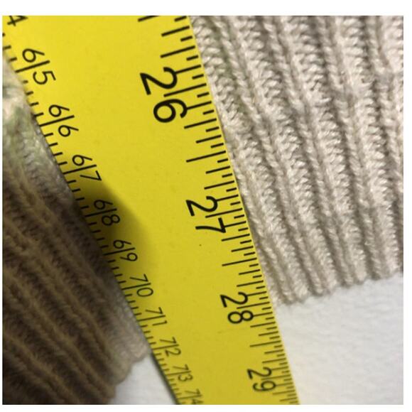 VTG Mens L Sweater Tan Linen Cotton Blend Old School Soft Oversized Harbour Club - Picture 6 of 10